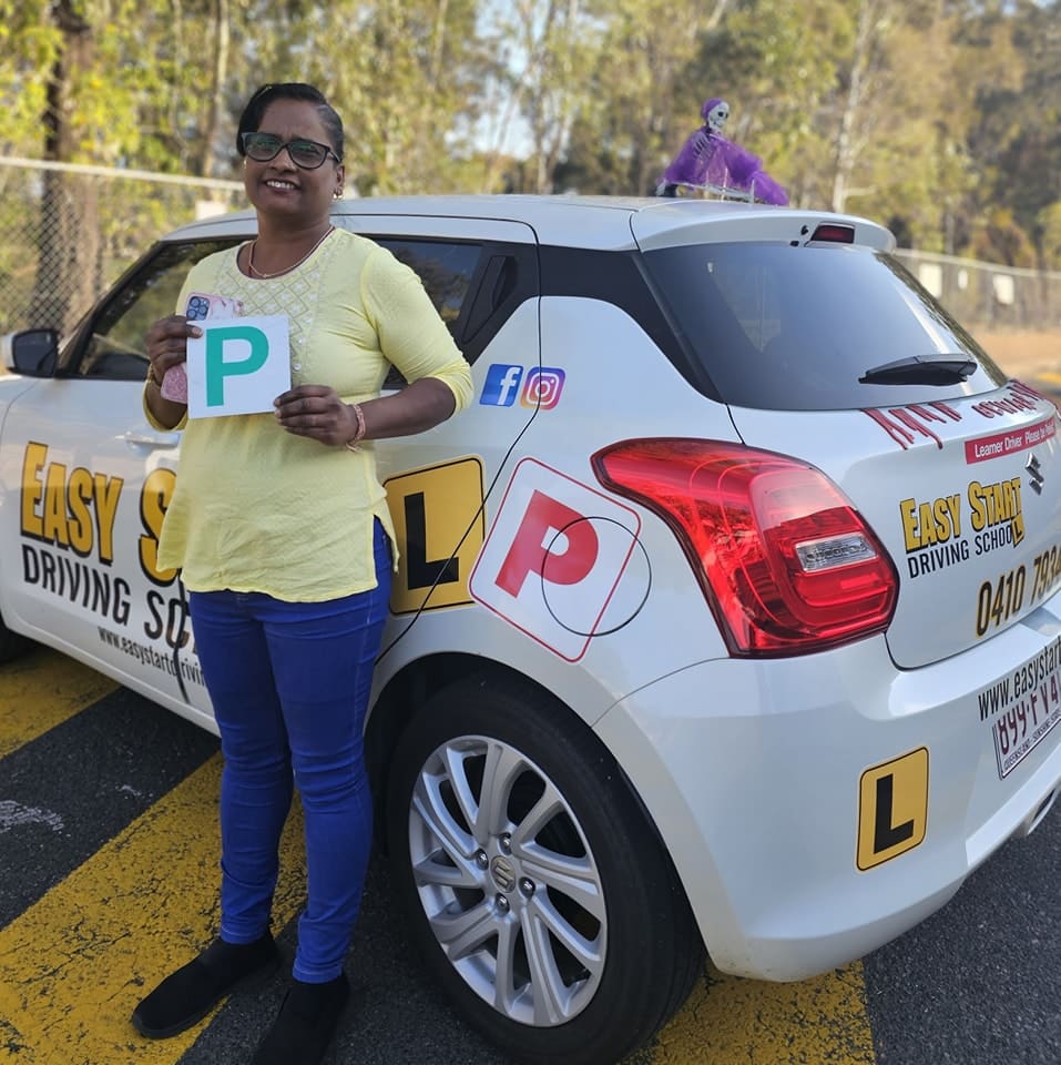 Young woman with her new P Plates